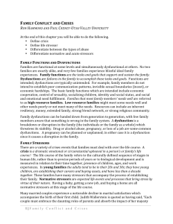 Family Conflict and Crisis