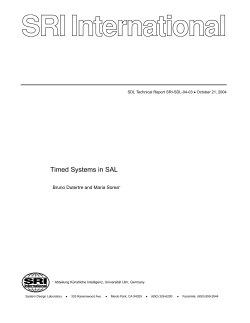 Timed Systems in SAL - Computer Science Laboratory
