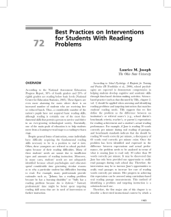 Best Practices on Interventions for Students With Reading