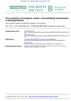 in photosynthesis The evolution of inorganic carbon concentrating