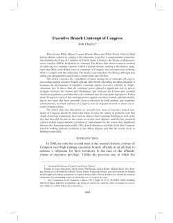 Executive Branch Contempt of Congress