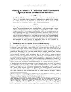 Framing the Frames: A Theoretical Framework for the Cognitive