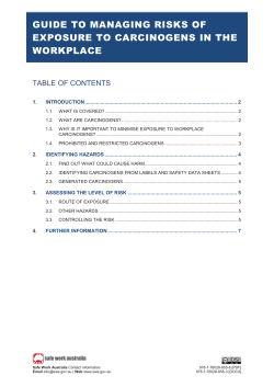 Guide to Managing Risks of Exposure to Carcinogens in