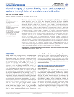 Mental imagery of speech: linking motor and perceptual systems