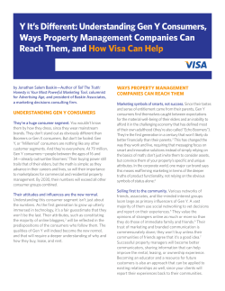 Y it`s different: Understanding gen Y Consumers, Ways