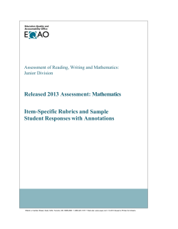 Released 2013 Assessment: Mathematics