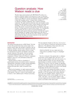 Question analysis: How Watson reads a clue