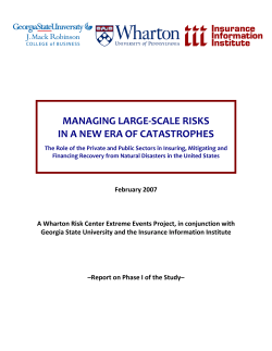 managing large-scale risks in a new era of catastrophes