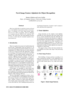 Novel Image Feature Alphabets for Object Recognition