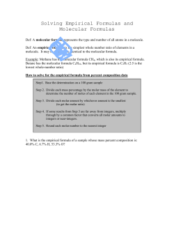 Solving Empirical Formulas and Molecular Formulas