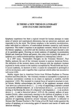 IS THERE A NEW TREND IN LITERARY AND CULTURE CRITICISM?