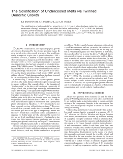 The solidification of undercooled melts via
