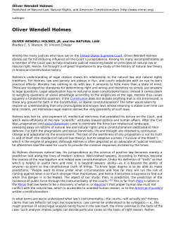 Oliver Wendell Holmes - Natural Law, Natural Rights and American
