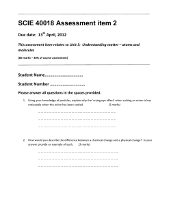 SCIE40018 course profile 2012 term 1