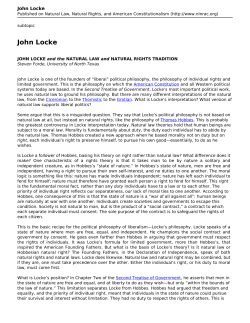 John Locke - Natural Law, Natural Rights and American