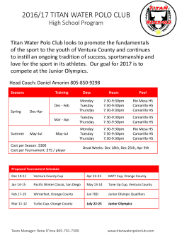 2016/17 TITAN WATER POLO CLUB