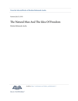 The Natural Man And The Idea Of Freedom - SelectedWorks