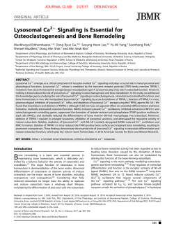 Lysosomal Ca Signaling is Essential for Osteoclastogenesis and