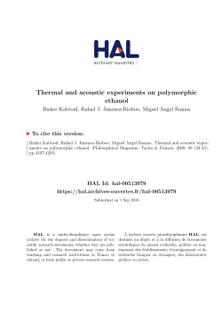 Thermal and acoustic experiments on polymorphic ethanol