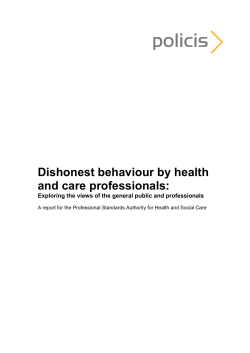 Dishonest behaviour by health and care professionals research 2016