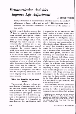 Extracurricular Activities Improve Life Adjustment