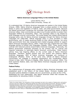 Native American Language Policy - Center for Applied Linguistics