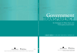 Government Transparency: Six Strategies for