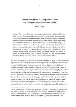 Fundamental Theories and Epistemic Shifts: Can History of Science