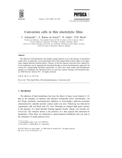 Convection cells in thin electrolytic films