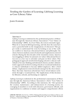 Tending the Garden of Learning: Lifelong