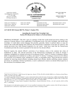 LGC Bill Summary - PA General Assembly
