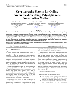 Cryptography System for Online Communication Using