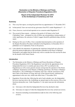 1 Declaration on the Ministry of Bishops and Priests (Resolution of