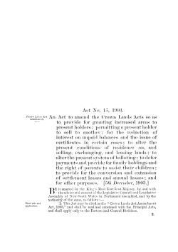 Act No. 15, 1903. An Act to amend the Crown