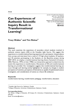 Can Experiences of Authentic Scientific Inquiry Result in
