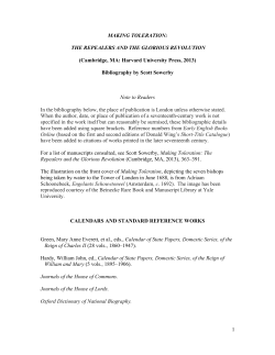 Bibliography to Making Toleration