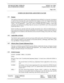 Storm Cost Recovery Adjustment Factor