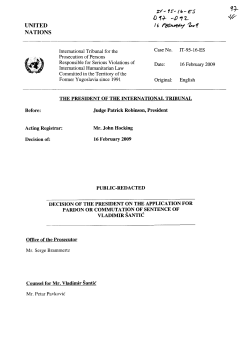 Decision of the president on the application for pardon or