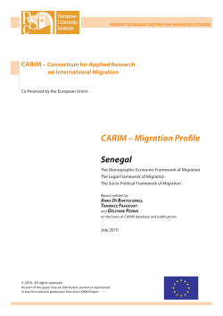 to consult Senegal`s Migration Profile - CARIM