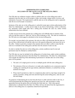 130. Inclusion of the Sales Tax in the Selling Price