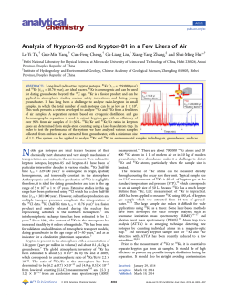 Analysis of Krypton-85 and Krypton