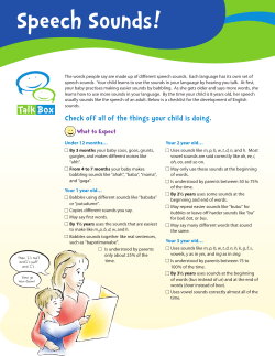Talk Box: Speech Sounds Checklist