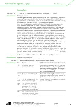 Solutions to the &ldquo;Spot on &hellip;&rdquo; pages Spot on facts