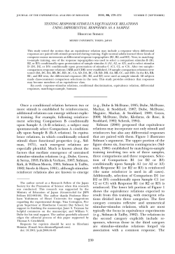TESTING RESPONSE-STIMULUS EQUIVALENCE RELATIONS