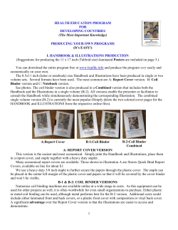 PRODUCING YOUR OWN PROGRAMS - health education program