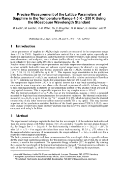 Precise Measurement of the Lattice Parameters of