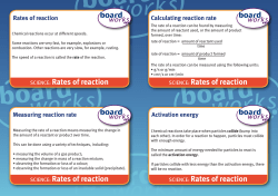 Rates of reaction