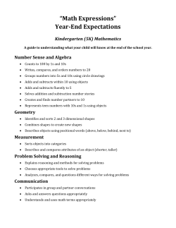 SV Elem Year-End Math Expectations