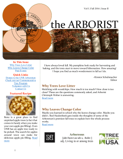 "The Arborist" Fall 2016 - University of Nevada, Reno
