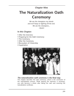 Chapter Nine The Naturalization Oath Ceremony
